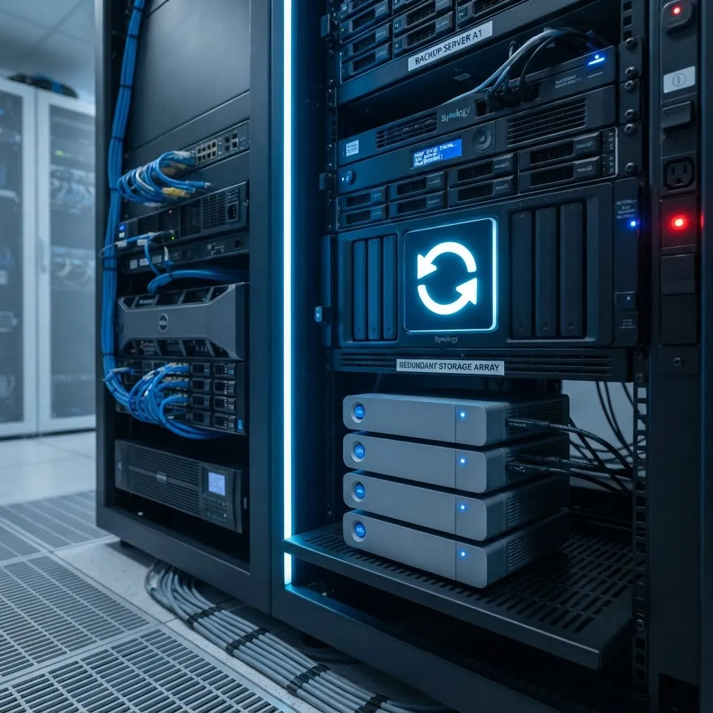 Backup-Speicher und Server mit Wiederherstellungsfunktion